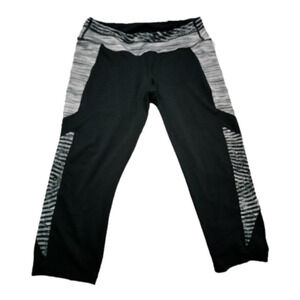 free 2 b cropped workout leggings black gray white size large